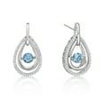 thumbnail image 2 of Brilliance 925 Sterling Silver Swarovski Ice Blue Topaz and Created White Sapphire Dancing Earrings, 2 of 2