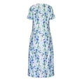 thumbnail image 3 of Birdeem Robe d'Été Décontractée Ample Imprimée pour Femme, Robe de Plage, Col en V, Manches Courtes, 3 of 6