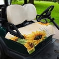thumbnail image 2 of Golf Cart Seat Covers for 2 Seater,Botanical Sunflowers Microfiber Cart Seat Towel Blanket,Farmhouse Watercolor Flowers Leaves Absorbent NonSlip Bench Seats Protector for Golf Course 51"x31", 2 of 9