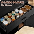 thumbnail image 5 of Cat Litter Box Furniture with Slot Row & Ventilation - Black/Wood Hidden Cabinet with Drawer, Versatile Entryway Storage, 5 of 9