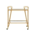 thumbnail image 6 of Linon Lawsonia 2-Tier Mid-Century Mobile Bar Cart with Mirrored Top, 32.5" Tall, 27 lb, Gold, 6 of 14