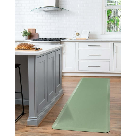 Unique Loom Comfort Mat Collection - Solid (2' x 3' Rectangle Green)