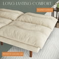 thumbnail image 3 of NYBOPAVIS 69" Futon Convertible Sofa Bed, Corduroy Loveseat Sofa Couch for Small Space Beige, 3 of 11