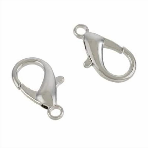 12 Pack: Rhodium Lobster Claw Clasp - 23mm by Bead Landing