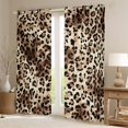 thumbnail image 2 of Homewish Leopard Cheetah Print Curtains Pack of 2 (42x84 Each) for Adult, Brown Polkadots Art Curtains Blackout, Fashion Wildlife Bedroom Curtains, Living Room Curtains Decor, 2 of 6