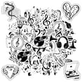 thumbnail image 4 of 35pcs Monochrome Stickers Stationery Stickers Musical Headphones Waterproof Graffiti Vinyl Music Stickers for Laptops Notebooks Suitcases, 4 of 9