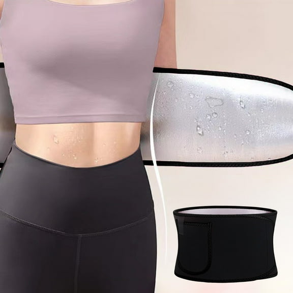Premium Rubber Waist Trainer for Women - Adjustable Sweat Waist Cincher with Built-in Pocket, Sauna Belt for Weight Loss & Tummy Toning, Portable & Easy Clean Workout Belt for Gym & Home Fitness
