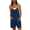 thumbnail image 5 of AHTJRT Short Jumpsuits for Women Baggy Loose Fit V Neck Wide Leg Boho Summer Rompers with Adjustable Spaghetti Straps and Pockets Navy XXL, 5 of 10