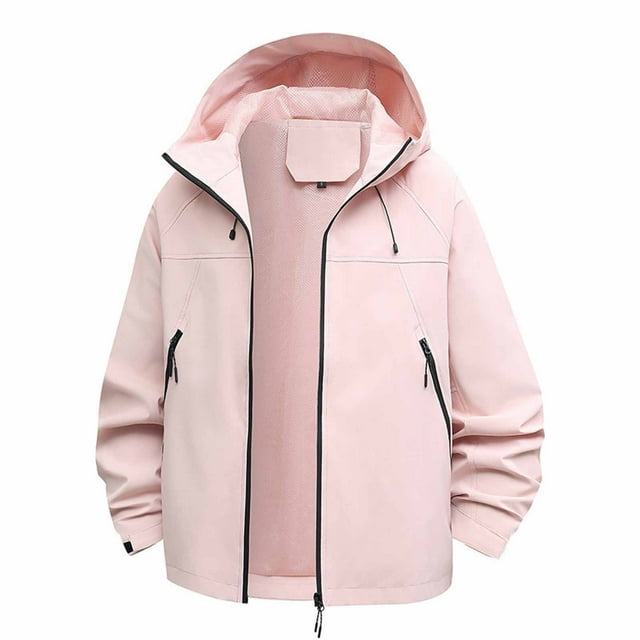 Yuyuzo Womens Rain Jacket Waterproof Lightweight Windbreaker Jacket Plus Size Raincoat with Pockets