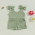 thumbnail image 2 of Toddler Baby Boys Girls Ribbed Sleeveless Tank Romper Infant Jumpsuit Shorts Outfits, 2 of 7