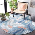 thumbnail image 3 of SAFAVIEH Cabana Kade Indoor/Outdoor Area Rug, Aqua/Ivory, 7' x 7' Round, 3 of 12