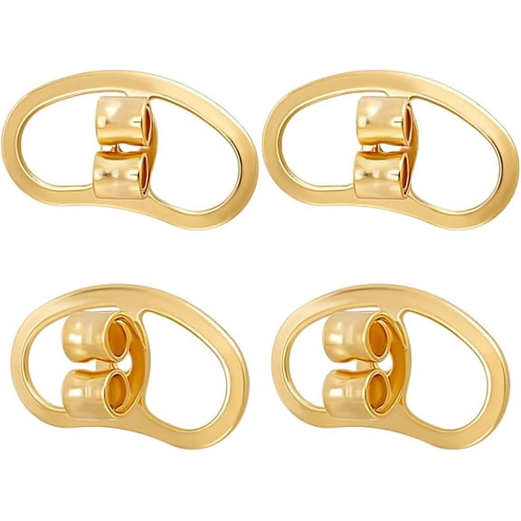 1 Box 12Pcs Earring Backs for Droopy Ear 18K Gold Plated Stoppers Butterfly Large Earring Replacement Support Lifter Secure Locking for Studs Stretched Earlobes for DIY