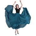 thumbnail image 1 of B91xZ Jupe Ligne A Vintage Imprimée Plissée Évasée Midi, Bleu Foncé Taille Unique, 1 of 4