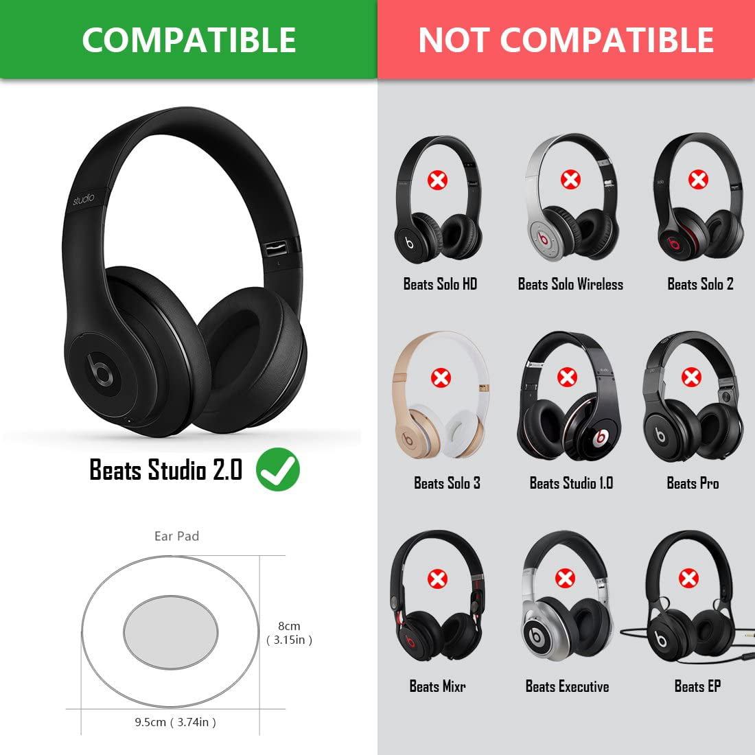 Geekria Earpads for Beats by Dr. Dre 