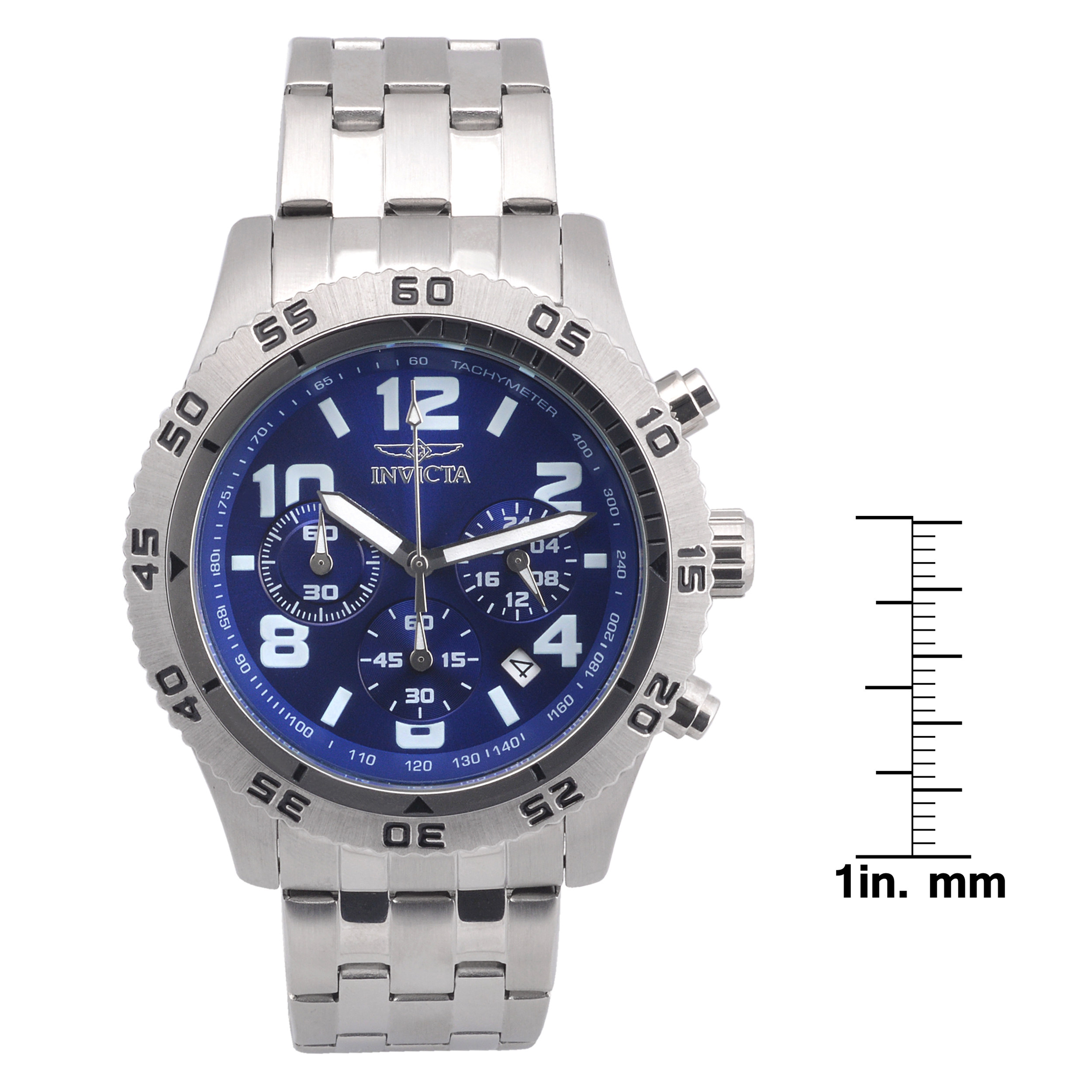 Invicta Men's 1489 Specialty Blue Dial Stainless Steel Bracelet