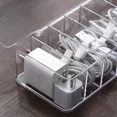 thumbnail image 4 of Kannior Cable Organizer Charger Cord Organizer Transparent Plastic Case with Lid 7 Compartments for Cord, Charger, Earphone, Remote control, 4 of 6