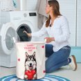thumbnail image 4 of Happy Valentine's Day Siberian Husky Brings Love Heart Foldable Laundry Basket Husky Dog Lover Gifts Organizer Storage with Handles - 02028, 4 of 5