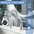 thumbnail image 6 of WOWOW 4 in. Centerset Double Handle High Arc Bathroom Faucet with Pop Up Drain and Water Supply Hoses, 6 of 8