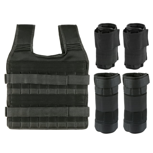 Set de pesas Carga máxima 15 kg / 35 kg Chaleco ajustable Peso Ejercicio Carga de peso Tela Entrenam TOMSHOO Set de pesas