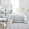 thumbnail image 1 of Dawn 7-Piece Twin Essentials in Suri and Gray | Reversible Twin/Twin XL Comforter with Two Sheet Sets | Black, Gray, White and Aqua, 1 of 6