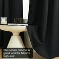 thumbnail image 4 of Taicans 2-pack Blackout Energy Efficient Grommet Single Curtain Panel,Floor to Ceiling Curtains，Thermal Insulated Room Darkening Drapes for Home Family Decorations 39"x51" Black, 4 of 8