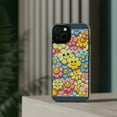 thumbnail image 3 of DistinctInk Hybrid (Acrylic / TPU) Clear Slim Fit Case for Apple iPhone 12 (6.1" Screen) - "Bursting Petals: A Joyful Cartoon Floral Pattern", 3 of 8