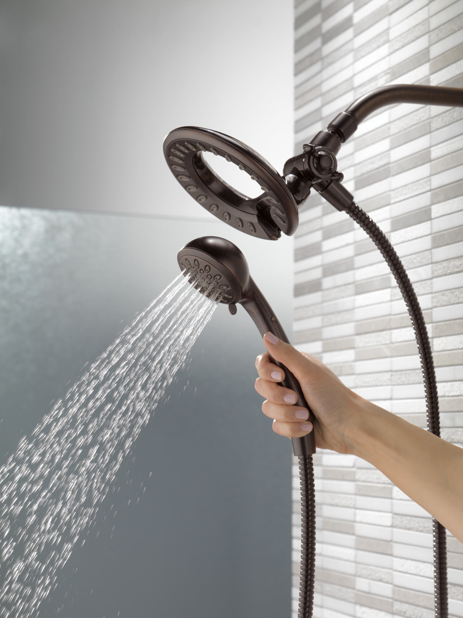 Delta Universal Showering Components In2ition® 4-Setting Two-in-One Shower in Venetian Bronze 58065-RB