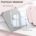 thumbnail image 5 of Clear Back Trifold Stand Cover for iPad Air 11" M2/M3/M4 & Air 4/5 10.9", Slim Smart Case with Apple Pencil Slot Auto Sleep Wake, Pink, 5 of 11