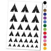 Tipi Teepee Water Resistant Temporary Tattoo Set Fake Body Art Collection - Black