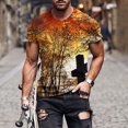 thumbnail image 2 of Plus Size Tops Fall 2023 for Men Short Sleeve Graphic Tees for Men, Round Neck Loose Fit Corss Printing Mens Shirts Trendy, Gifts for Men New Fashion(Yellow,L), 2 of 5