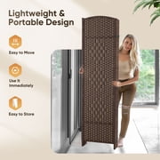 Jostyle Room Divider 6ft. Tall Extra Wide Privacy Screen, Folding Privacy Screens with Diamond Double-Weave Room dividers and Freestanding Room Dividers Privacy Screens(Mocha, 8-Panel)