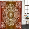 thumbnail image 3 of Orange Boho Waterproof Fabric Shower Curtain,Country Vintage Ethnic Abstract Geometric Waterproof Fabric Shower Curtain for Bathroom Curtains Bathtubs Shower Curtains with 12 Hooks Stall 48x72in, 3 of 8