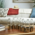thumbnail image 2 of DecMode 8" Adjustable Bottle Gold Metal Vase with Clear Glass Bottles, 2 of 11