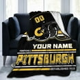 thumbnail image 2 of Custom Pittsburgh Blanket Personalized Throw Blankets Name Number Gifts for Men Women Boy Football Style Decor, 2 of 6
