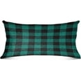 thumbnail image 2 of Turquoise Teal Green Black Plaid Body Pillow Cover with Zipper, Soft and Cozy Fuzzy Fleece Body Pillow Case Cover 21 x 54 in, Plush Long Body Pillow Pillowcase Home Decor Gifts, 2 of 7