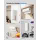 thumbnail image 5 of Portarrollos de papel para debajo del armario, de apertura con una sola mano, para montaje en pared, adhesivo, plateado, con mecanismo de trinquete para cocina, baño, decoración rústica., 5 of 5