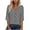 Gray, variant on Women's Crew Neck 3/4 Sleeve Button Down Blouse Casual Solid Loose Fit Summer Top Gray XXL