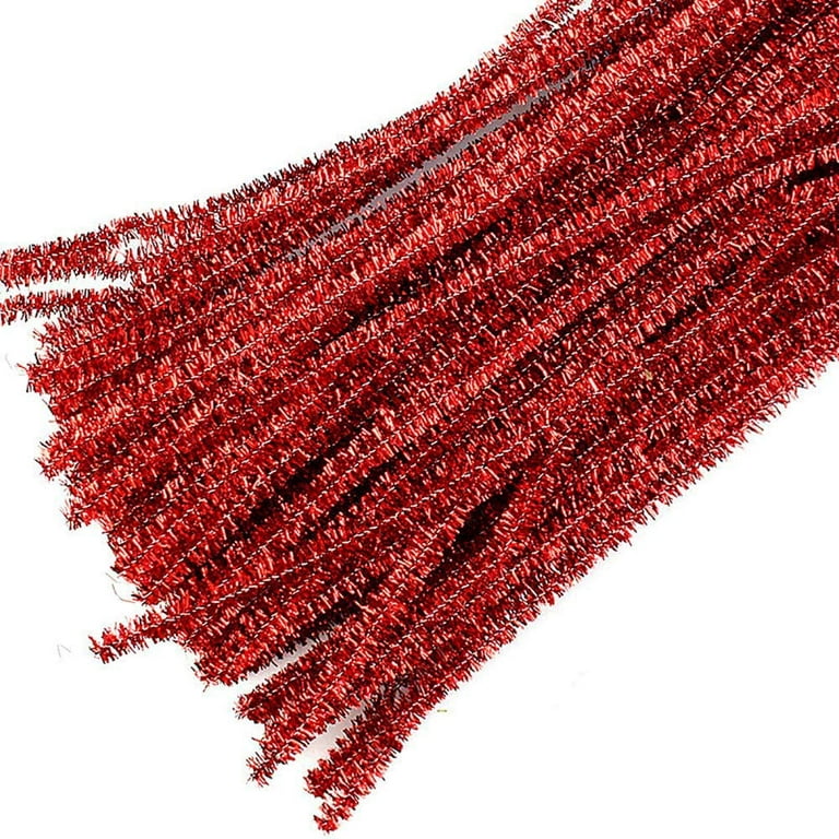 200 Pcs Shiny Tinsel Chenille Stems Sparkle Metallic Pipe Cleaners Bulk,  Wired Sticks for DIY Arts Crafts, Wedding, Home, Party, Christmas Holiday