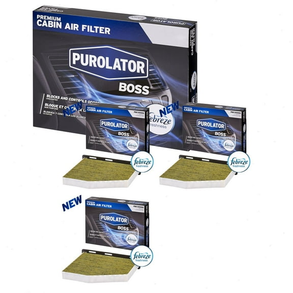 3 pc Purolator BOSS PBC35586 Cabin Air Filters for HVAC Heating Ventilation Air Conditioning Vent Filters