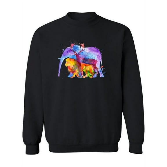 Watercolor Fauna Sweatshirt Women -Image by Shutterstock, Female 3X-Large