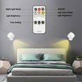 thumbnail image 4 of xjwjuw Rechargeable Magnetic LED Wall Lamp, 3 Brightness Levels and 3 Color Temperatures Adjustable Reading Night Light with Remote Control, 360° Rotation Bedside Lamp for Bedroom Study Living Room, 4 of 7