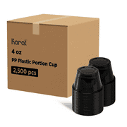 Karat 4oz PP Plastic Portion Cups - Black - 2,500 ct