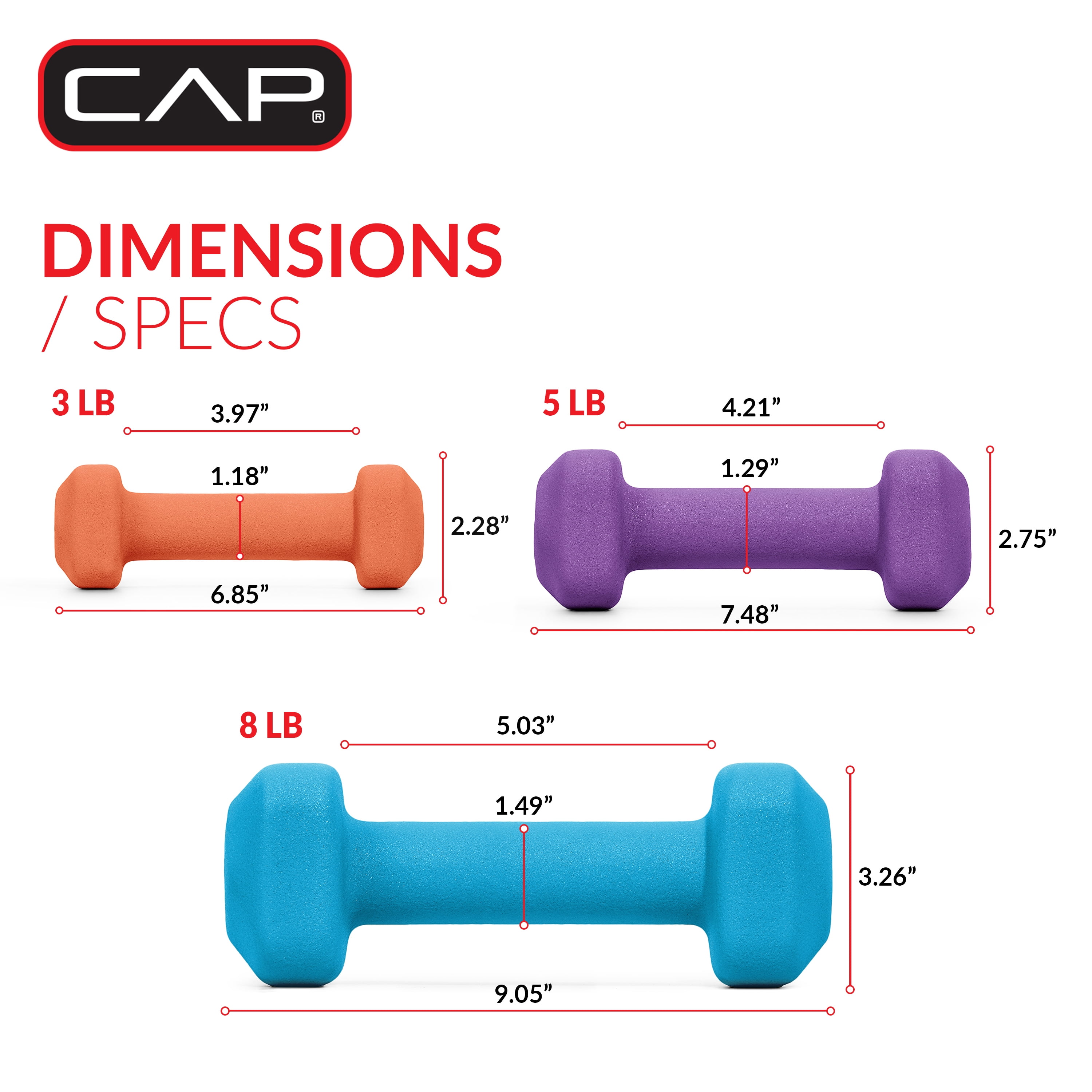 CAP 32 lb Neoprene Zen Dumbbell Set with Rack