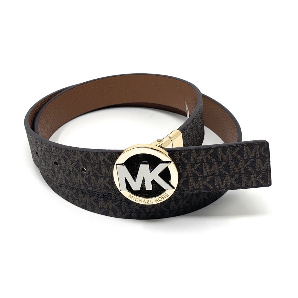 Michael Kors Signature Monogram MK Logo Reversible Belt, To Medium -