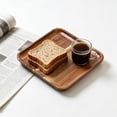 thumbnail image 6 of Solid Wood Rectangular Tea Tray - Multi-Purpose Serving Platter with Raised Lip for Cups, Snacks, Vanity, and Home Decor Brown, 6 of 6