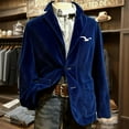 thumbnail image 2 of CharmCyan Men Corduroy Blazer Jacket Casual Single Breasted Tailored Fit Notched Lapel Two Button Pockets Long Sleeve Blue XL, 2 of 2