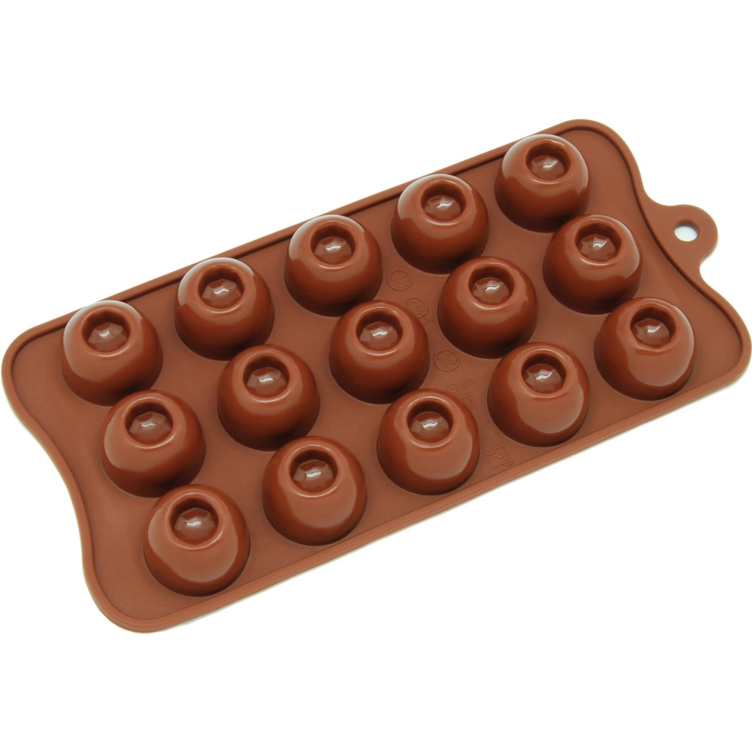 Freshware 15Cavity Dimpled Round Silicone Mold for Chocolate, Candy