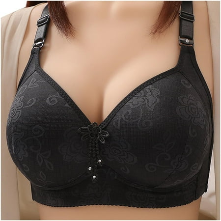 Summer Savings Clearance!Tumotour Full Coverage Bras For Womens Plus Size Bra Lace Flower Gathered Together Large Size Daily Bra Underwear No Rims Womens Clearance Bra