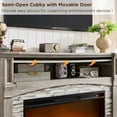 thumbnail image 5 of OKD Farmhouse TV Stand Electric Fireplace with Mantel, 52 inch Entertainment Center w/36 Electric Fireplace & Sime-Open Cubby & Open Bottom for Living Room, Light Rustic Oak, 5 of 6