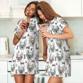 thumbnail image 4 of Daiia Cute French Bulldog Print Women's Nightshirt Soft Nightgowns for Women Short Sleeve dress Short-sleeved Sleepwear, 4 of 6